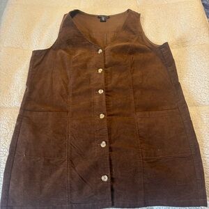 Sincerely Jules Chocolate Brown Button-Up jumper dress.